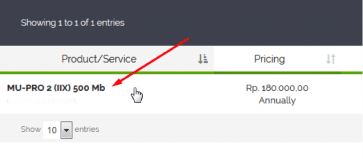 Cara upgrade web hosting di BOC Indonesia