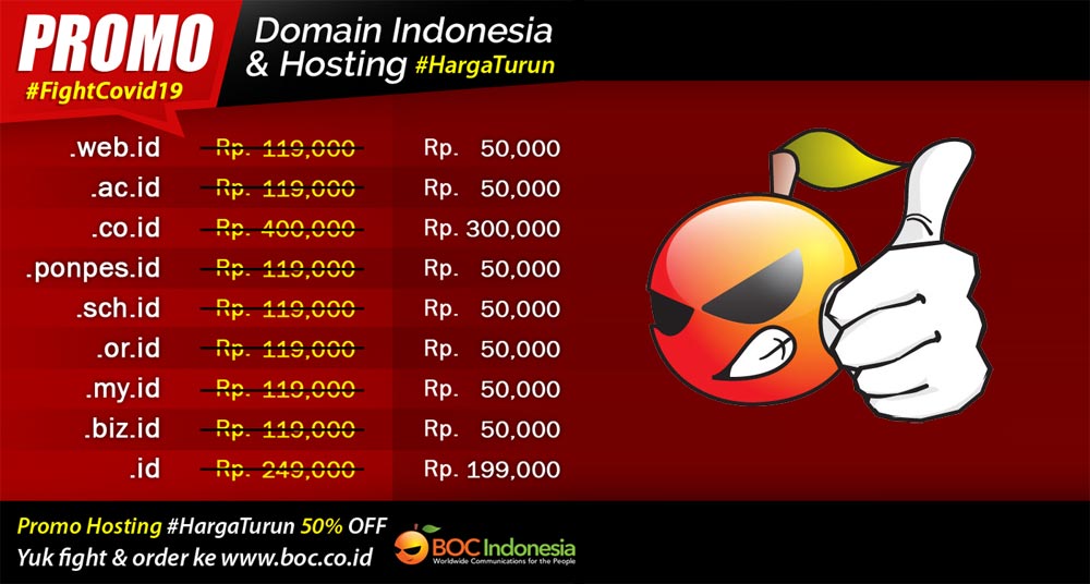 Promo Domain Indonesia &#038; Hosting #HargaTurun #FightCovid19