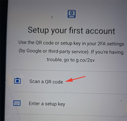 Scan Google Authenticator