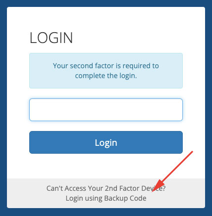 Login dengan backup code