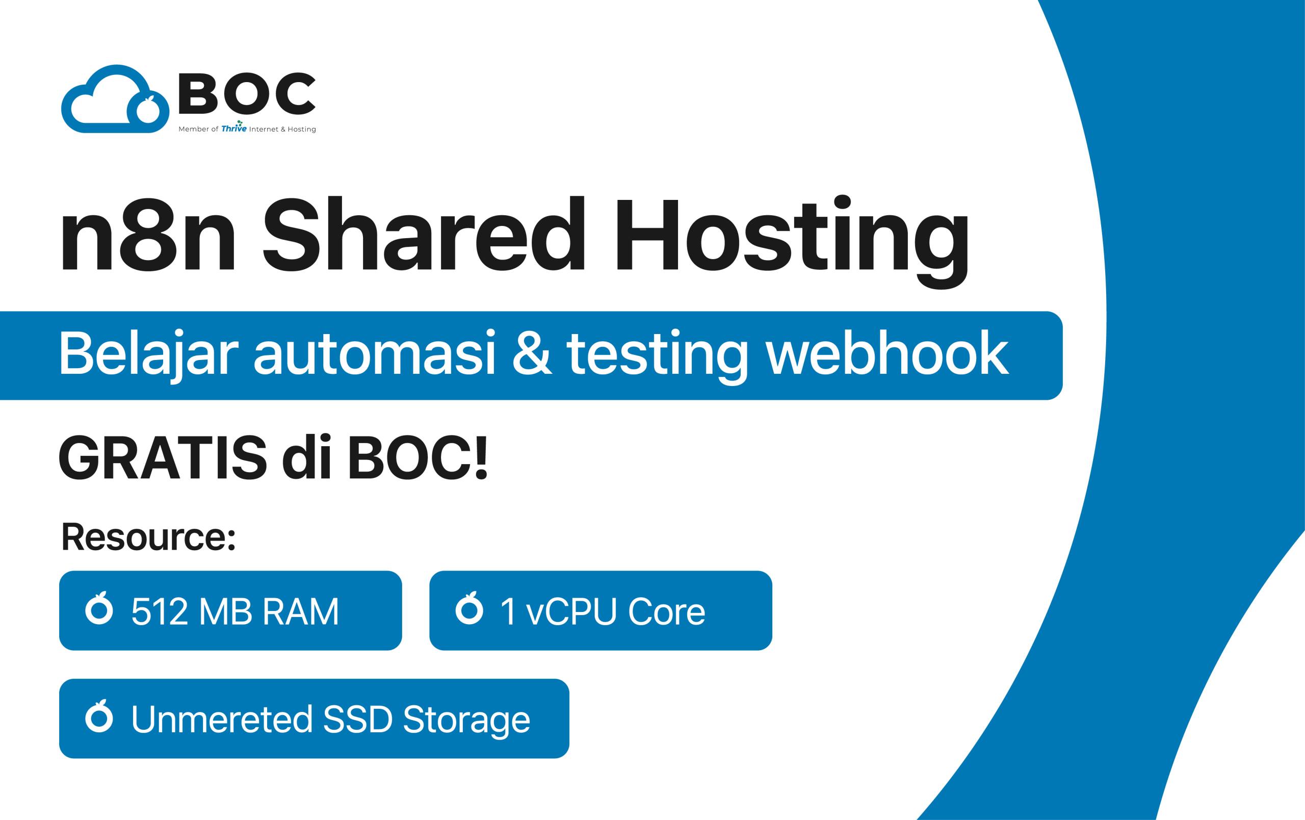 n8n Shared Hosting BOC untuk Belajar Automasi Gratis